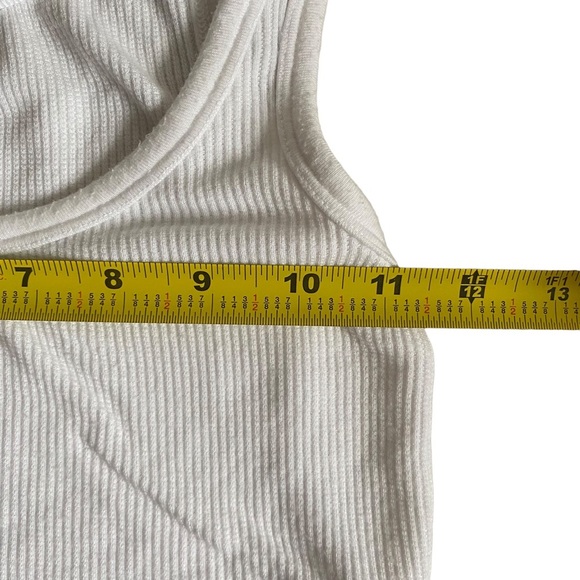 Talentless CROP MODAL TANK white ribbed M medium - Picture 10 of 14